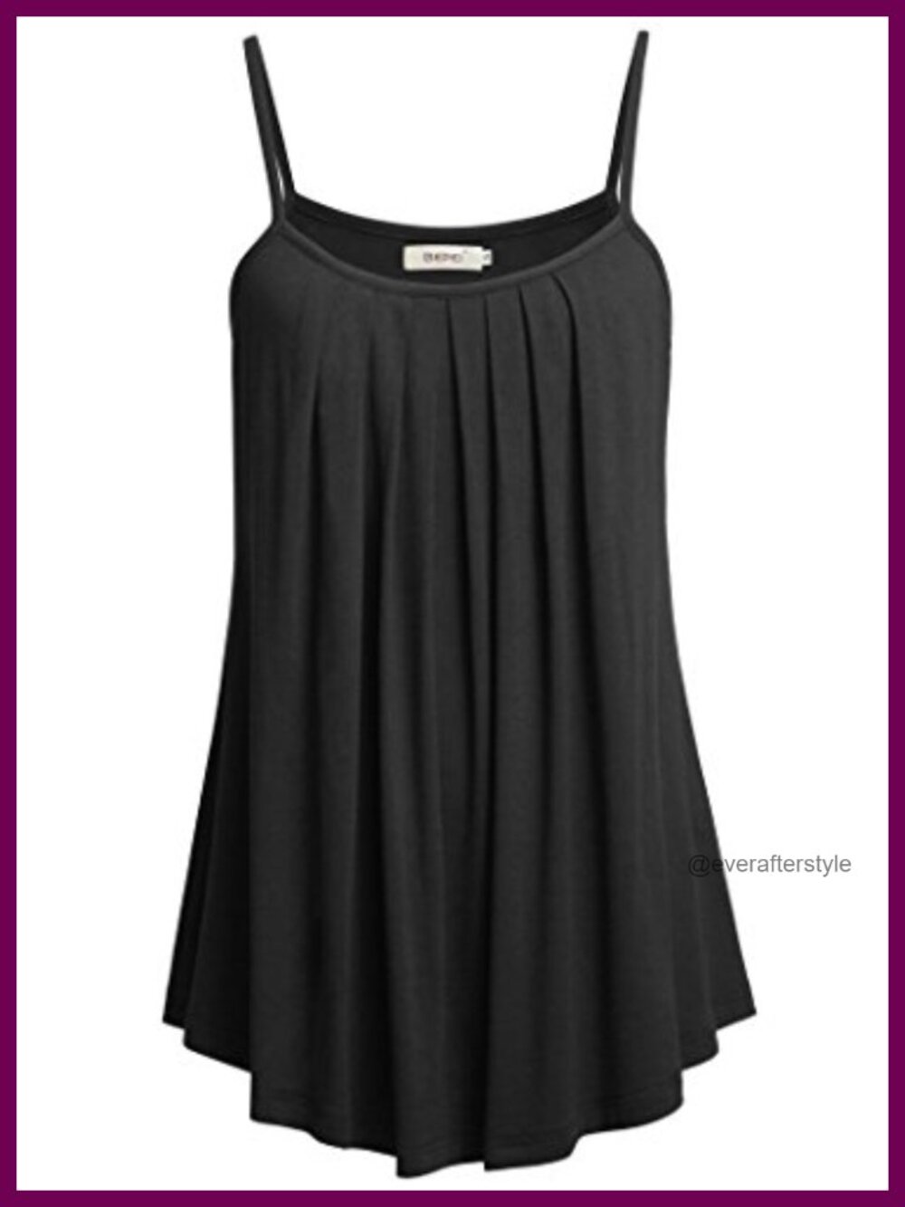Loose Fit Pleated Flowy Sleeveless Camisole Tank Top Spaghetti Strap Ruched